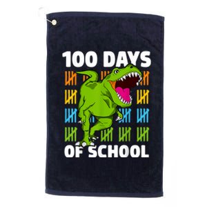 100th Day Of School Boys Kids Dino 100 Days Dinosaur TRex Platinum Collection Golf Towel