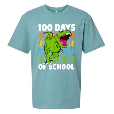 100th Day Of School Boys Kids Dino 100 Days Dinosaur TRex Sueded Cloud Jersey T-Shirt