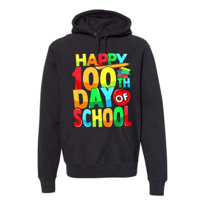 100 Days of School Teachers Girls Boys Happy 100th Day Premium Hoodie