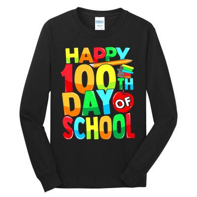 100 Days of School Teachers Girls Boys Happy 100th Day Tall Long Sleeve T-Shirt