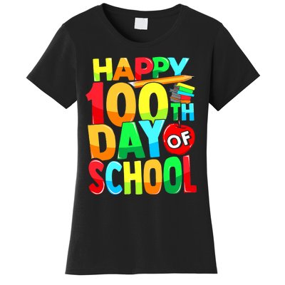 100 Days of School Teachers Girls Boys Happy 100th Day Women's T-Shirt