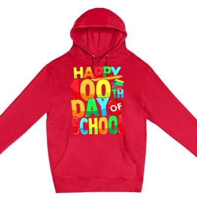 100 Days of School Teachers Girls Boys Happy 100th Day Premium Pullover Hoodie