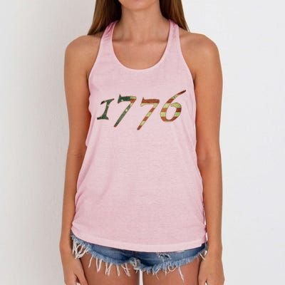 1776 Declaration Of Independence Us Flag Gift Women's Knotted Racerback Tank