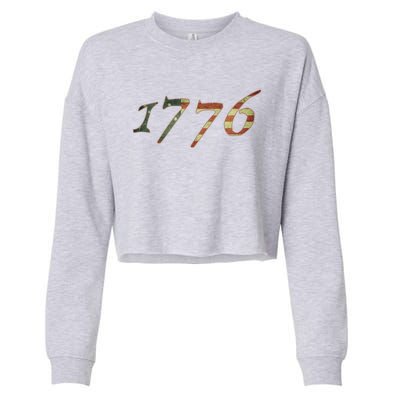 1776 Declaration Of Independence Us Flag Gift Cropped Pullover Crew