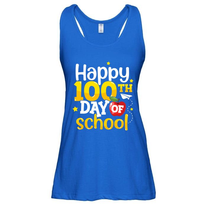 100 Days Of School Teachers Happy 100th Day Of School Gift Ladies Essential Flowy Tank