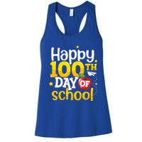 100 Days Of School Teachers Happy 100th Day Of School Gift Women's Racerback Tank