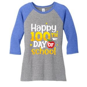 100 Days Of School Teachers Happy 100th Day Of School Gift Women's Tri-Blend 3/4-Sleeve Raglan Shirt