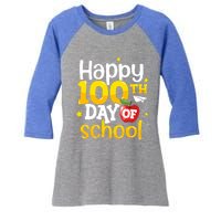 100 Days Of School Teachers Happy 100th Day Of School Gift Women's Tri-Blend 3/4-Sleeve Raglan Shirt