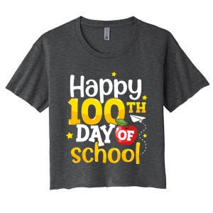 100 Days Of School Teachers Happy 100th Day Of School Gift Women's Crop Top Tee