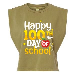 100 Days Of School Teachers Happy 100th Day Of School Gift Garment-Dyed Women's Muscle Tee