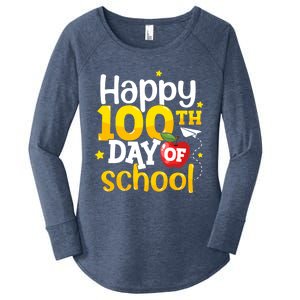 100 Days Of School Teachers Happy 100th Day Of School Gift Women's Perfect Tri Tunic Long Sleeve Shirt