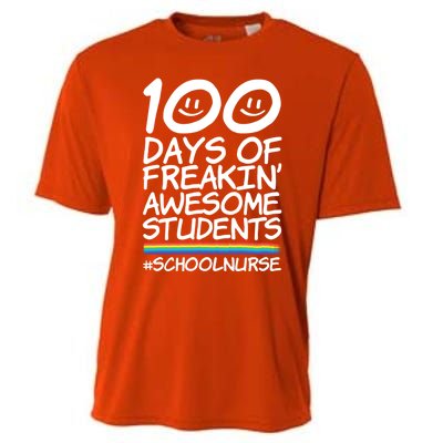 100 Days Of School Awesome Students School Nurse Gift Cooling Performance Crew T-Shirt