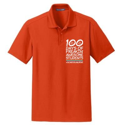 100 Days Of School Awesome Students School Nurse Gift Dry Zone Grid Polo