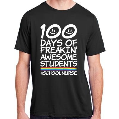 100 Days Of School Awesome Students School Nurse Gift Adult ChromaSoft Performance T-Shirt