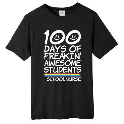 100 Days Of School Awesome Students School Nurse Gift Tall Fusion ChromaSoft Performance T-Shirt