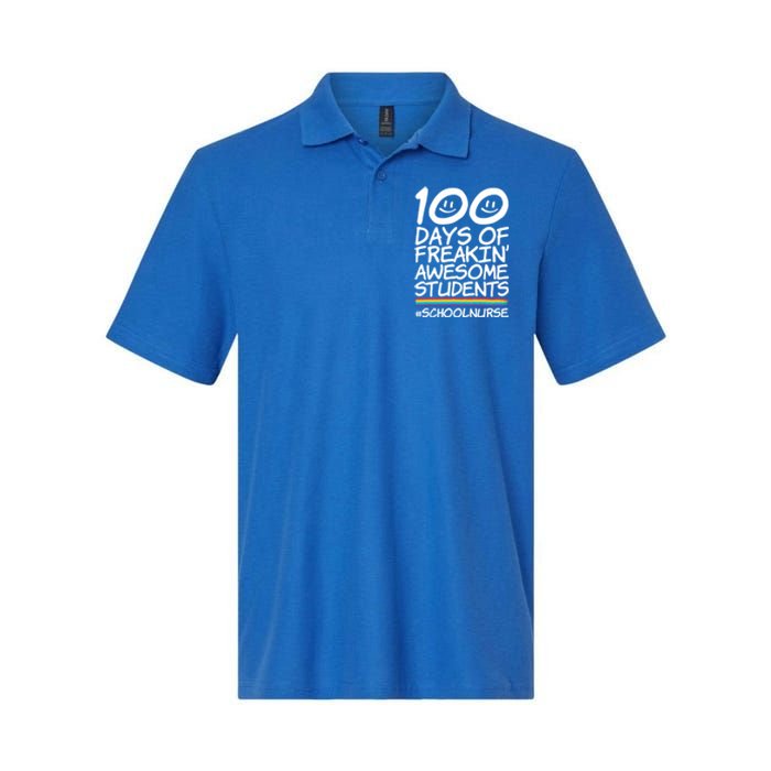 100 Days Of School Awesome Students School Nurse Gift Softstyle Adult Sport Polo