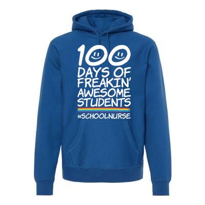 100 Days Of School Awesome Students School Nurse Gift Premium Hoodie