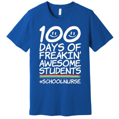 100 Days Of School Awesome Students School Nurse Gift Premium T-Shirt