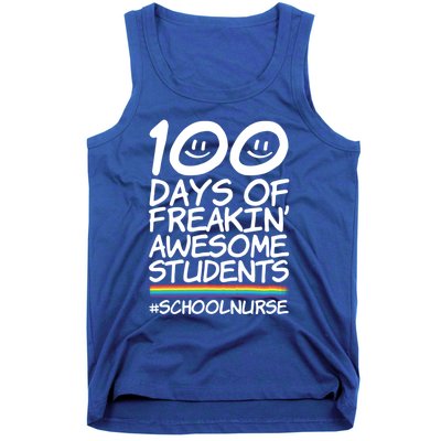 100 Days Of School Awesome Students School Nurse Gift Tank Top