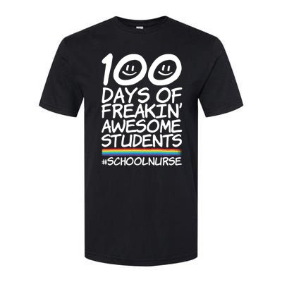 100 Days Of School Awesome Students School Nurse Gift Softstyle CVC T-Shirt