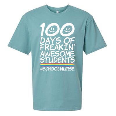 100 Days Of School Awesome Students School Nurse Gift Sueded Cloud Jersey T-Shirt