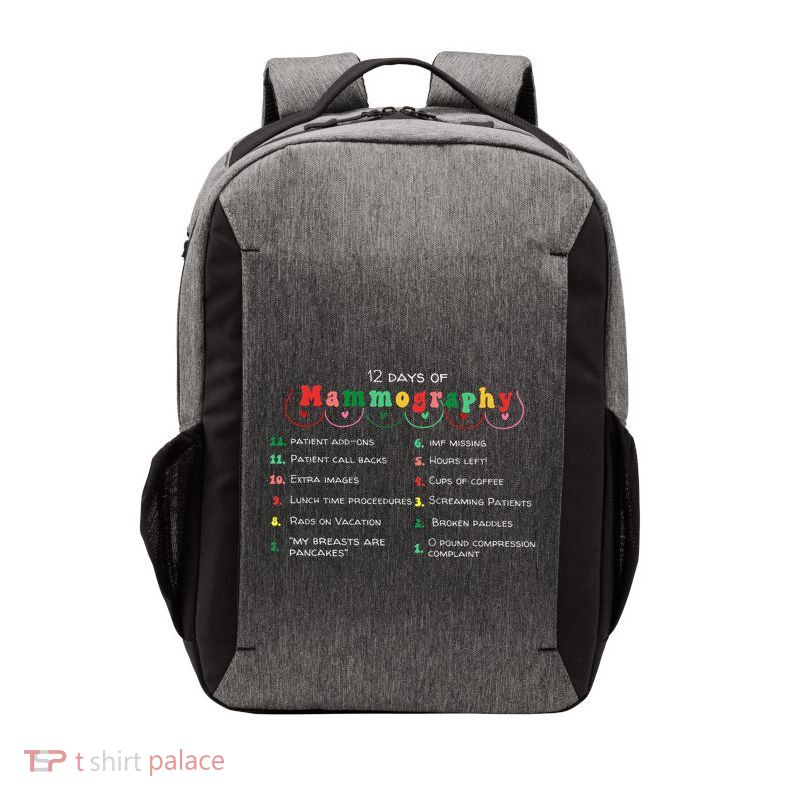 12 Days Of Mammography Mammo Technologist Christmas Pajamas Vector Backpack