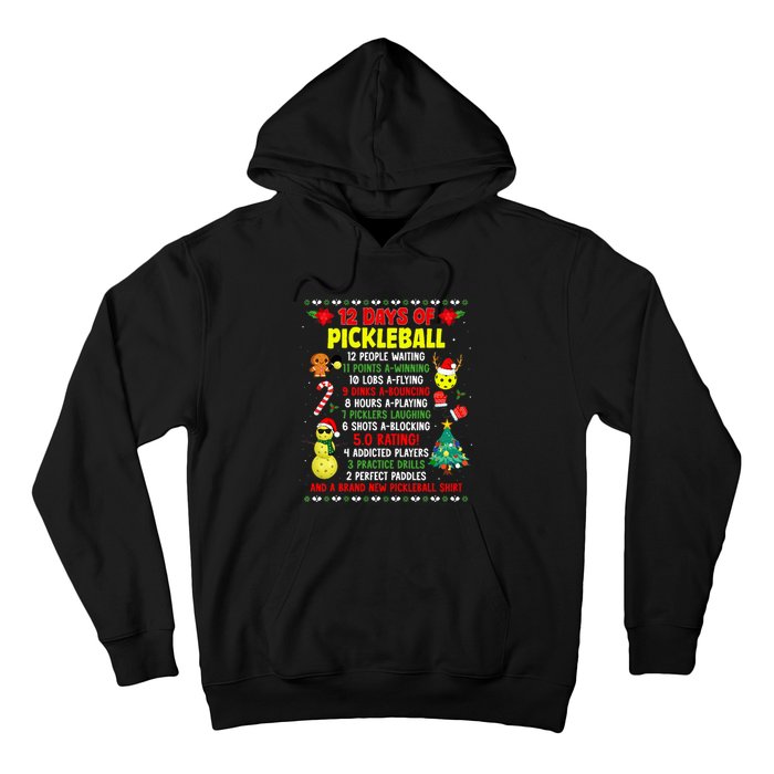 12 Days Of Pickleball Christmas Players Holiday Season Hoodie