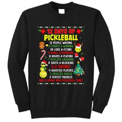 12 Days Of Pickleball Christmas Players Holiday Season Sweatshirt