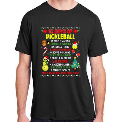 12 Days Of Pickleball Christmas Players Holiday Season Adult ChromaSoft Performance T-Shirt