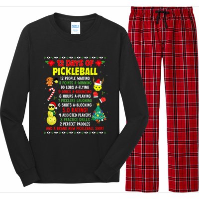 12 Days Of Pickleball Christmas Players Holiday Season Long Sleeve Pajama Set