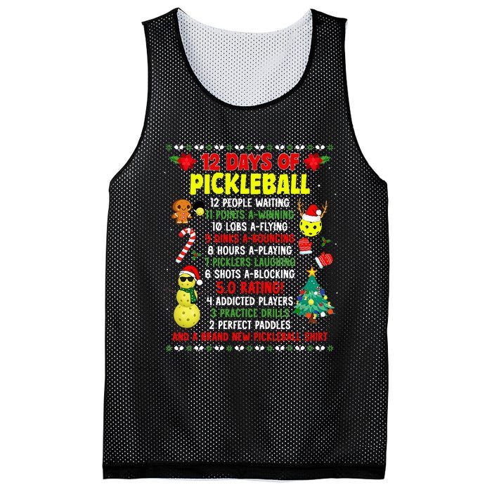 12 Days Of Pickleball Christmas Players Holiday Season Mesh Reversible Basketball Jersey Tank