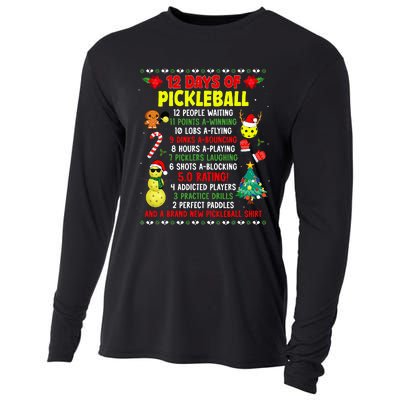 12 Days Of Pickleball Christmas Players Holiday Season Cooling Performance Long Sleeve Crew