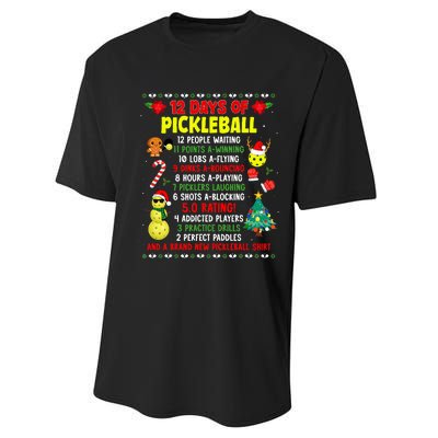 12 Days Of Pickleball Christmas Players Holiday Season Performance Sprint T-Shirt