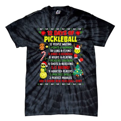 12 Days Of Pickleball Christmas Players Holiday Season Tie-Dye T-Shirt