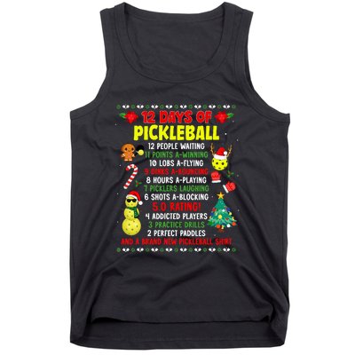 12 Days Of Pickleball Christmas Players Holiday Season Tank Top