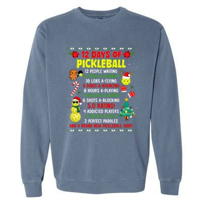 12 Days Of Pickleball Christmas Players Holiday Season Garment-Dyed Sweatshirt