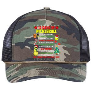 12 Days Of Pickleball Christmas Players Holiday Season Retro Rope Trucker Hat Cap