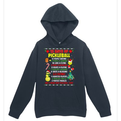 12 Days Of Pickleball Christmas Players Holiday Season Urban Pullover Hoodie