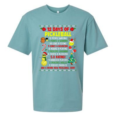 12 Days Of Pickleball Christmas Players Holiday Season Sueded Cloud Jersey T-Shirt