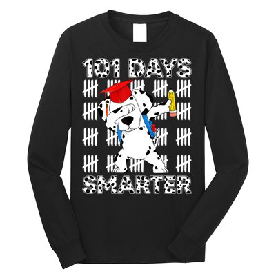 101 Days Of School Dalmatian Dog 100 Days Smarter Teacher Long Sleeve Shirt