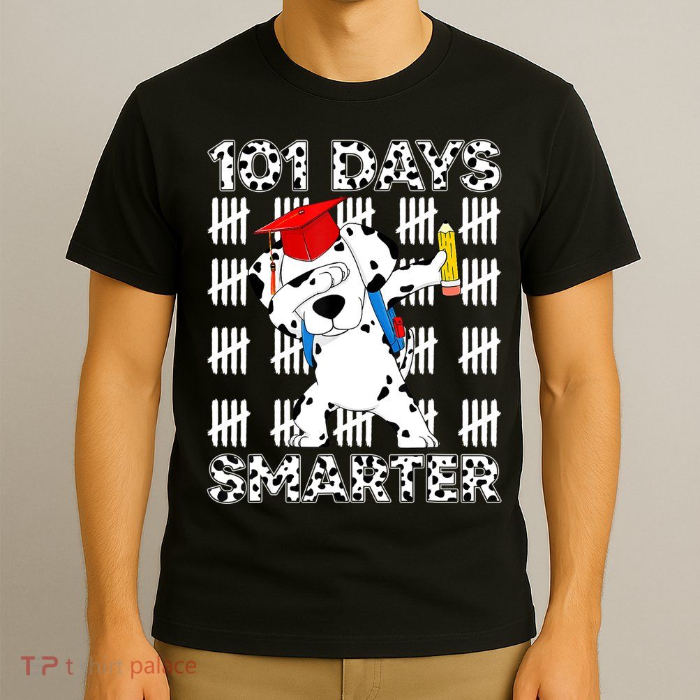 101 Days Of School Dalmatian Dog 100 Days Smarter Teacher T-Shirt