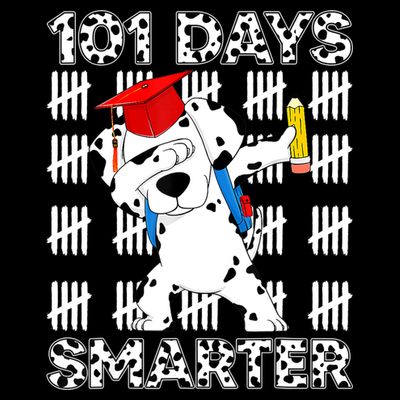101 Days Of School Dalmatian Dog 100 Days Smarter Teacher T-Shirt