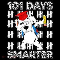 101 Days Of School Dalmatian Dog 100 Days Smarter Teacher T-Shirt