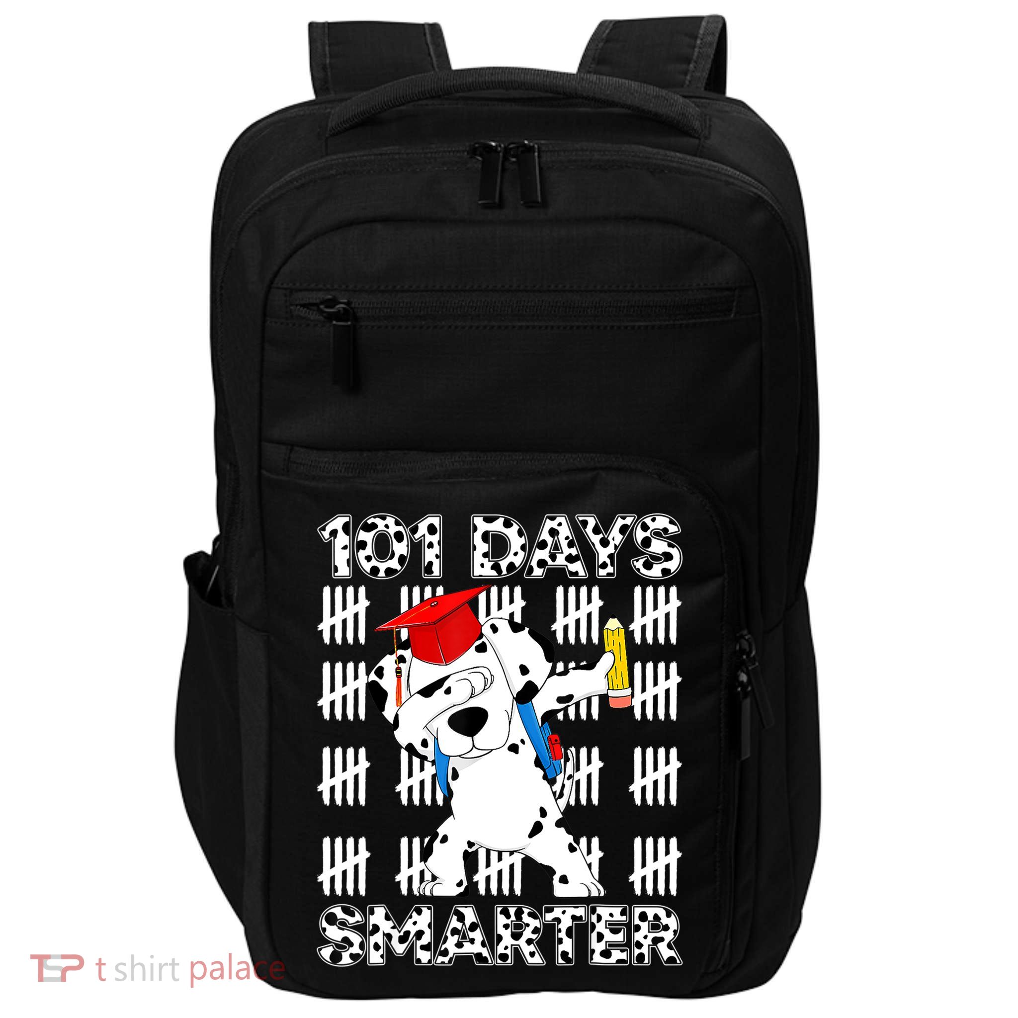101 Days Of School Dalmatian Dog 100 Days Smarter Teacher Impact Tech Backpack