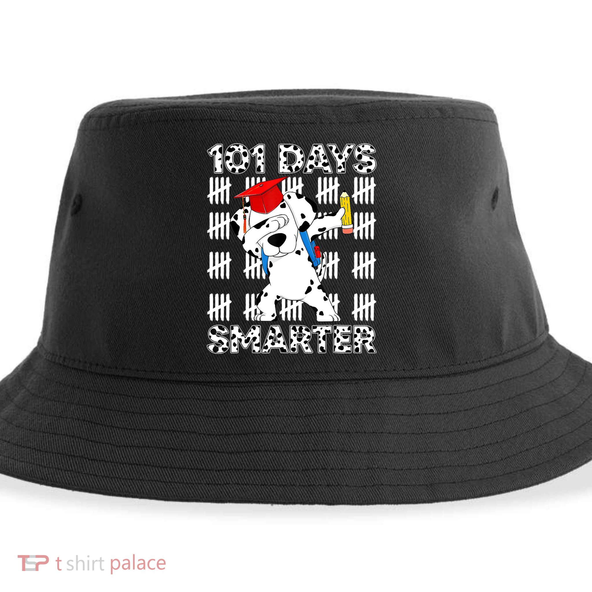 101 Days Of School Dalmatian Dog 100 Days Smarter Teacher Sustainable Bucket Hat