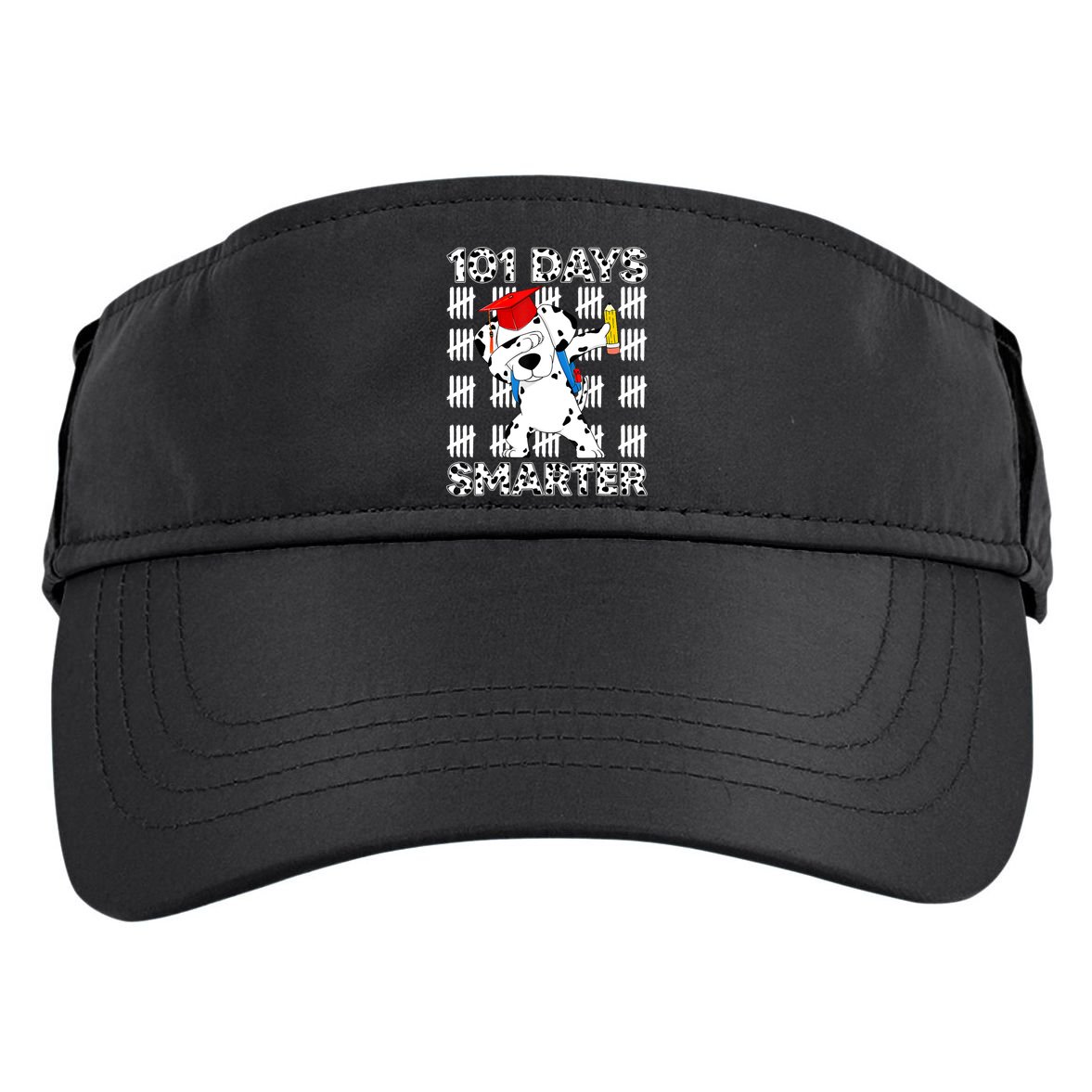 101 Days Of School Dalmatian Dog 100 Days Smarter Teacher Adult Drive Performance Visor