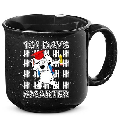 101 Days Of School Dalmatian Dog 100 Days Smarter Teacher 15oz Campfire Ceramic Mug