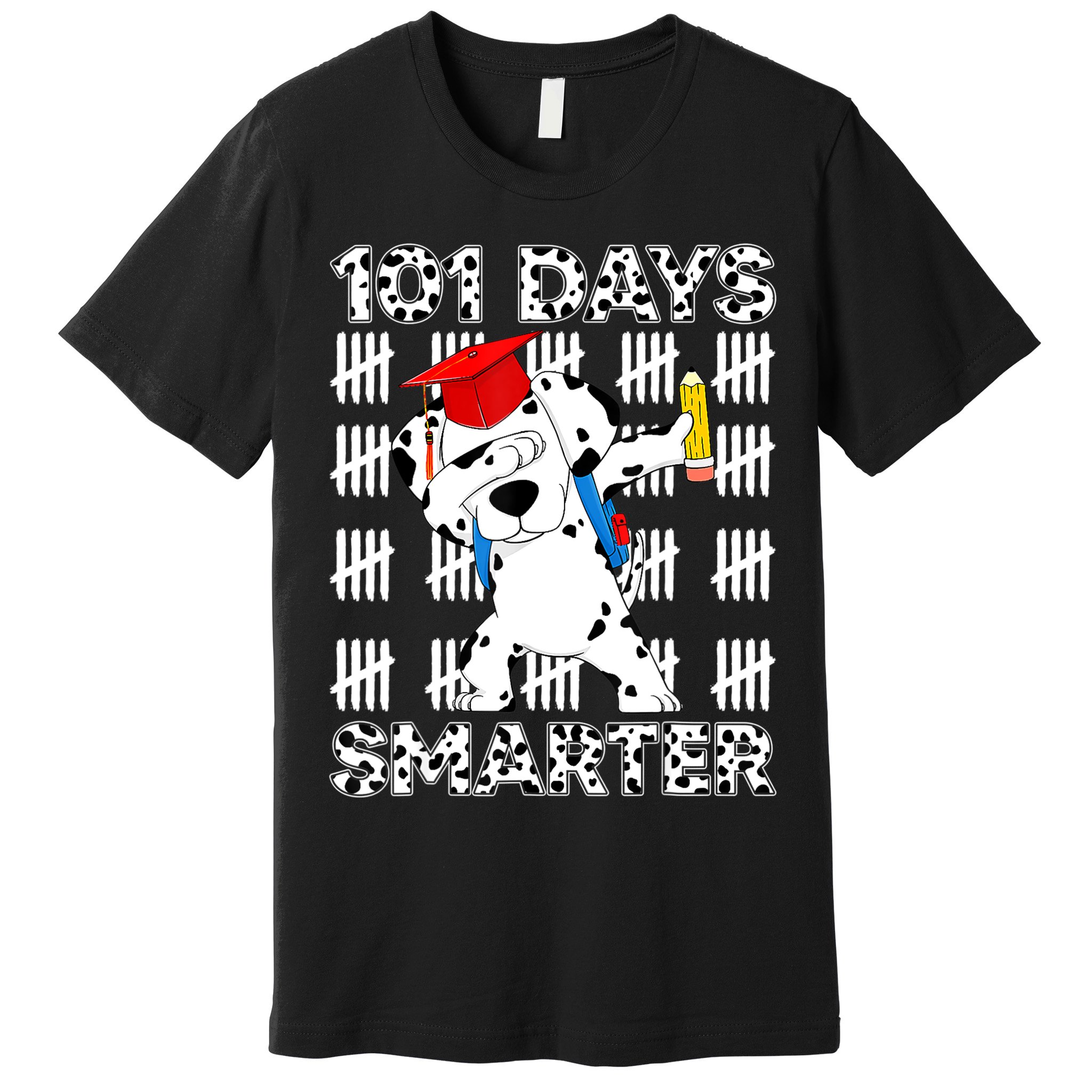 101 Days Of School Dalmatian Dog 100 Days Smarter Teacher Premium T-Shirt
