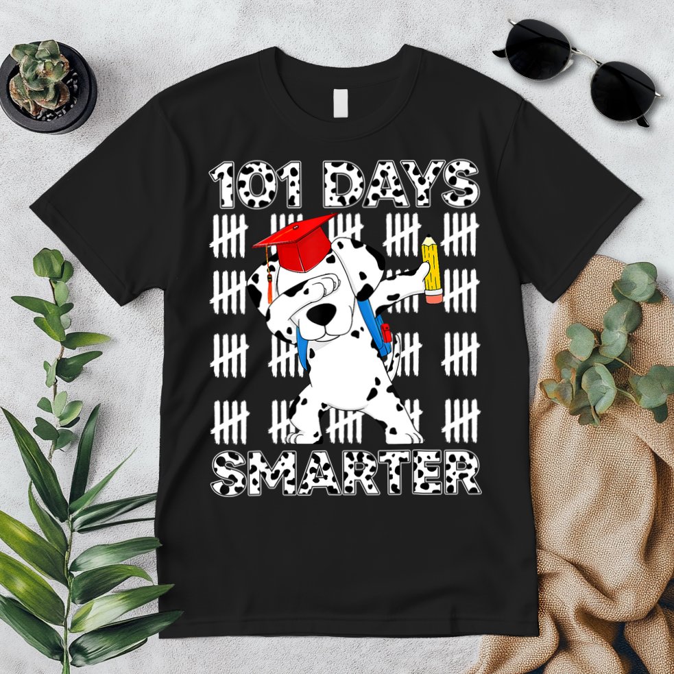 101 Days Of School Dalmatian Dog 100 Days Smarter Teacher Premium T-Shirt