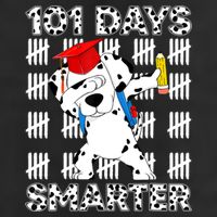 101 Days Of School Dalmatian Dog 100 Days Smarter Teacher Golf Towel